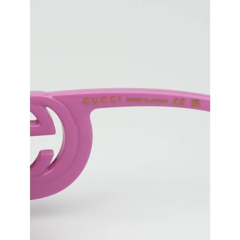 NEW Gucci GG1325S 006 Pink Grey Rectangle Unisex Sunglasses GG 1325S